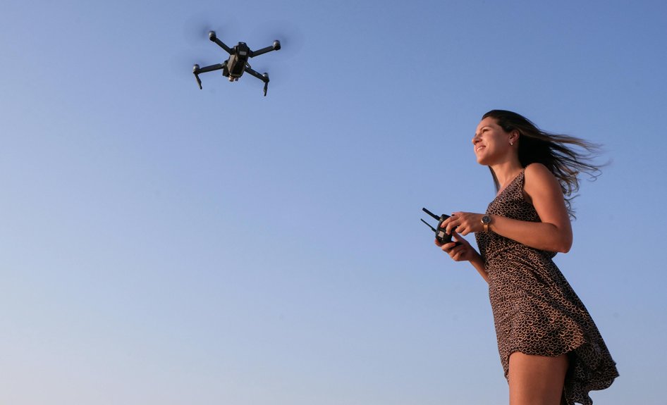 fly drone cautiously in wind